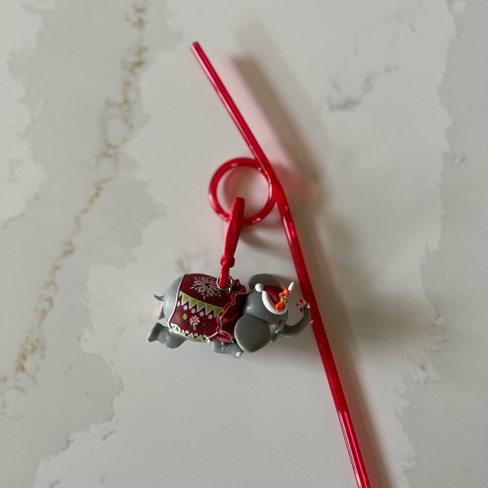 Disney Parks Dumbo Holiday Straw Clip - NEW